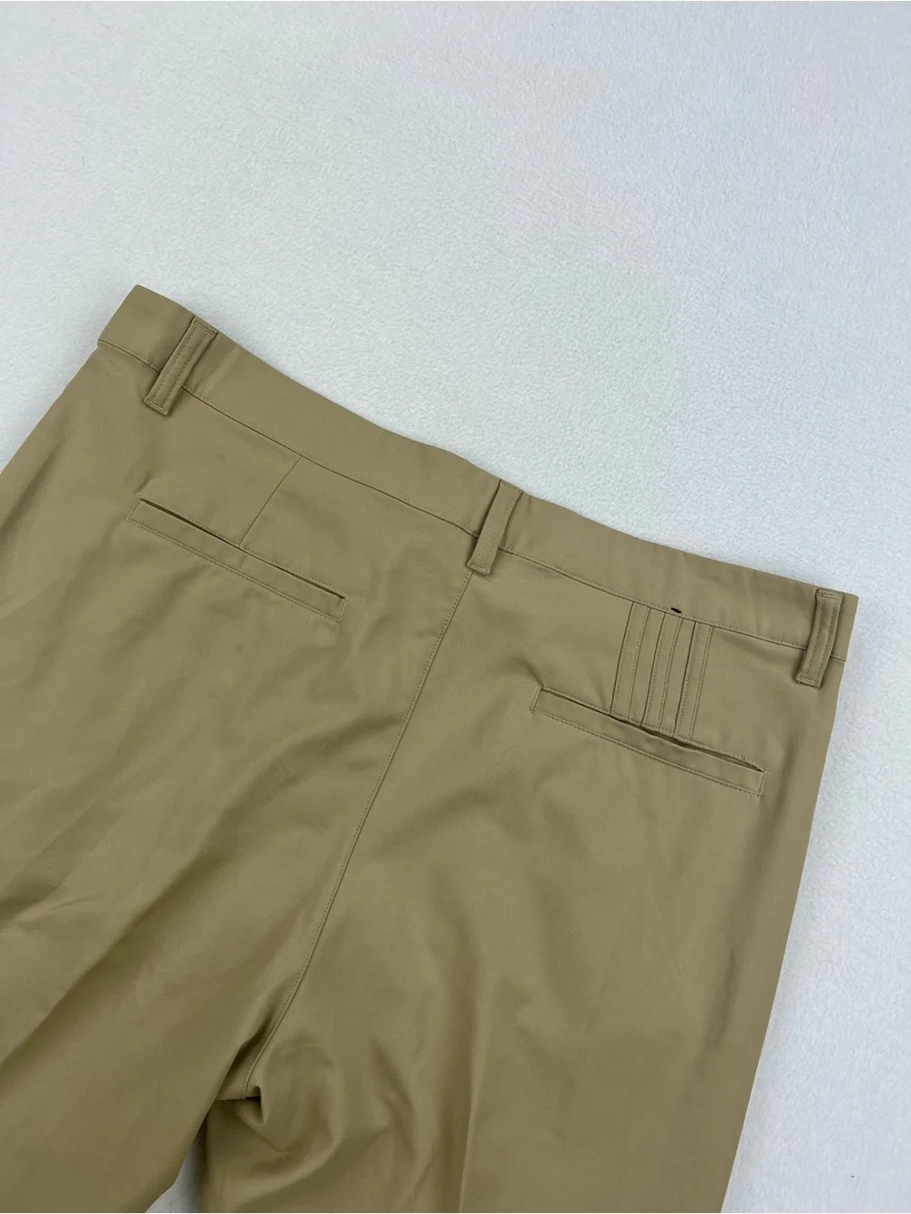 Adidas Mens Adi Advantage Khaki Performance Golf Pants Flat Front Size 35x32